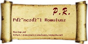 Pánczél Romulusz névjegykártya