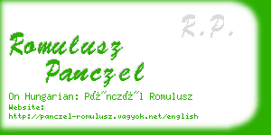 romulusz panczel business card